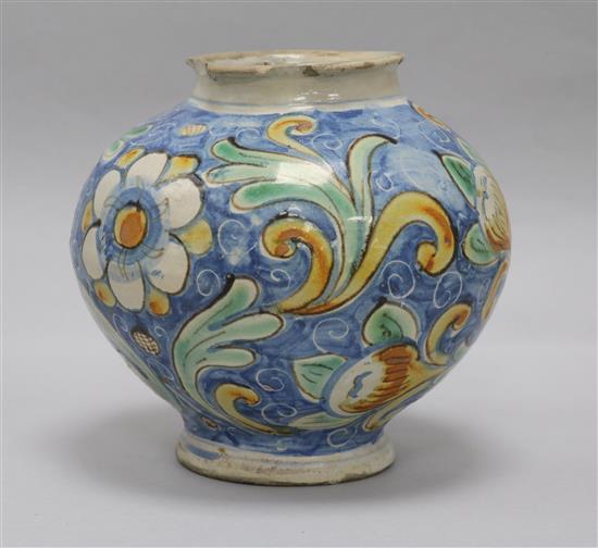 An 18th century Italian maiolica jar